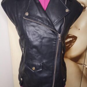 BLOUSON CUIR SANS MANCHE BERSHKA TAILLE XS