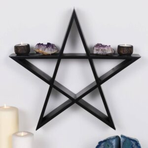 Étagère murale gothique pentagramme noir