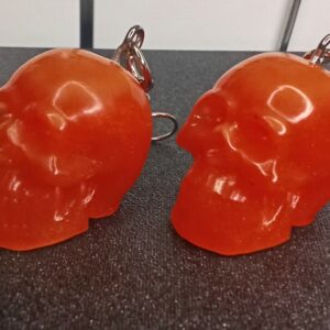 BOUCLES D'OREILLES SKULL ORANGE