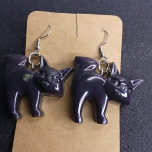 BOUCLES D'OREILLES CHAT NOIR