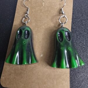 BOULCES D'OREILLES FANTOME NOIR ET VERT