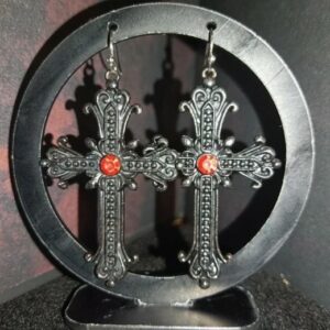 BOUCLES D'OREILLES CROIX GOTH