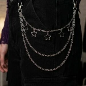CHAINE CEINTURE GOTH ETOILES