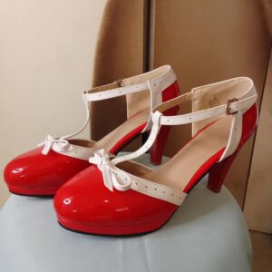 ESCARPINS RETRO PIN'UP ROUGE ET BLANC