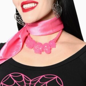 Collier Collection Crâne Paillettes Roses KREEPSVILLE !!!