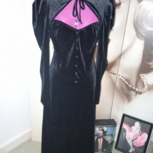 ENSEMBLE ROBE ET CHAPEAU DARK GIBSON GIRL TAILLE XXL