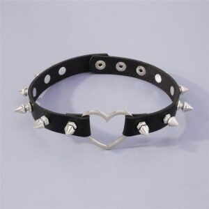 TOUR DE COU CUIR PU RIVET