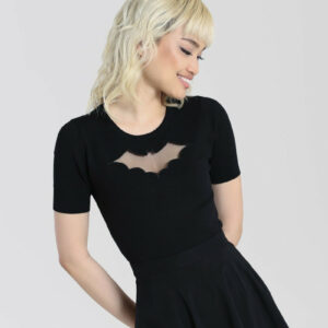TOP CHAUVE-SOURIS NOIR HELL BUNNY