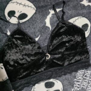 TOP VELOUR NOIR GOTH