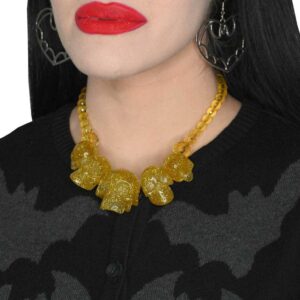Collier Collection Crâne Paillettes OR KREEPSVILLE !!!