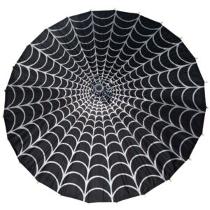 OMBRELLE SPIDERWEB NOIRE ET GRISE KREEPSVILLE