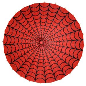 OMBRELLE SPIDERWEB ROUGE ET NOIRE KREEPSVILLE