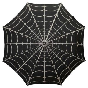 Parapluie anti-UV à poignée en forme de crâne, motif toile d'araignée KREEPSVILLE